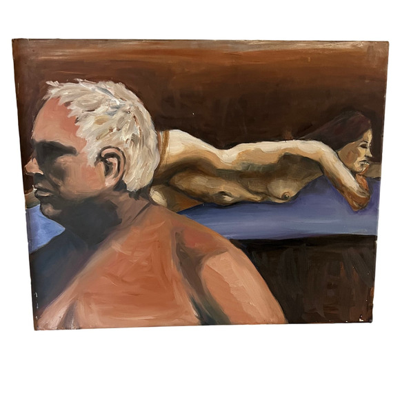 Original Painting Female Nude and Man One of A Kind Art - Picture 1 of 4